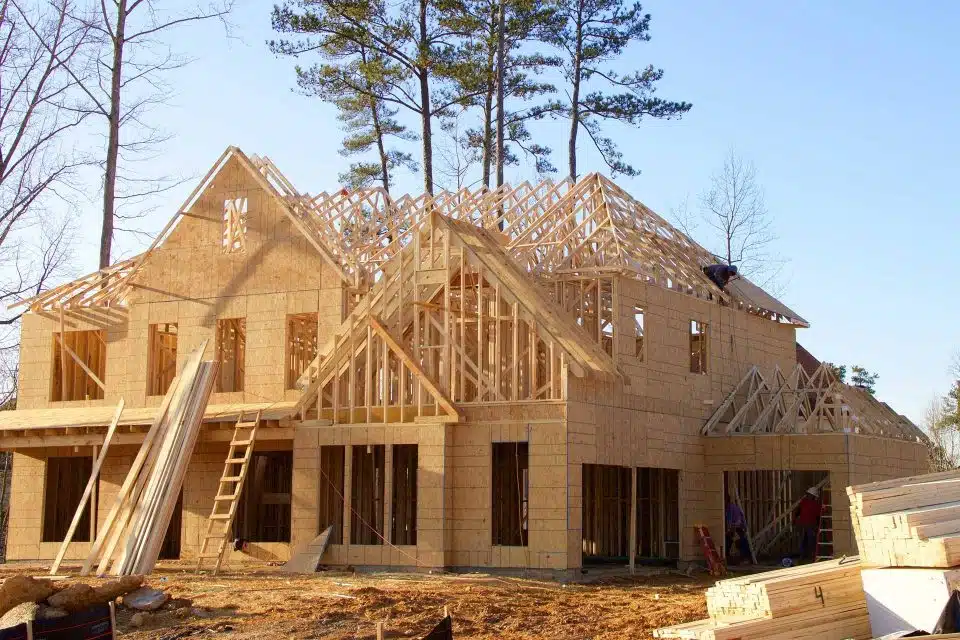 Custom built home in process of being built.